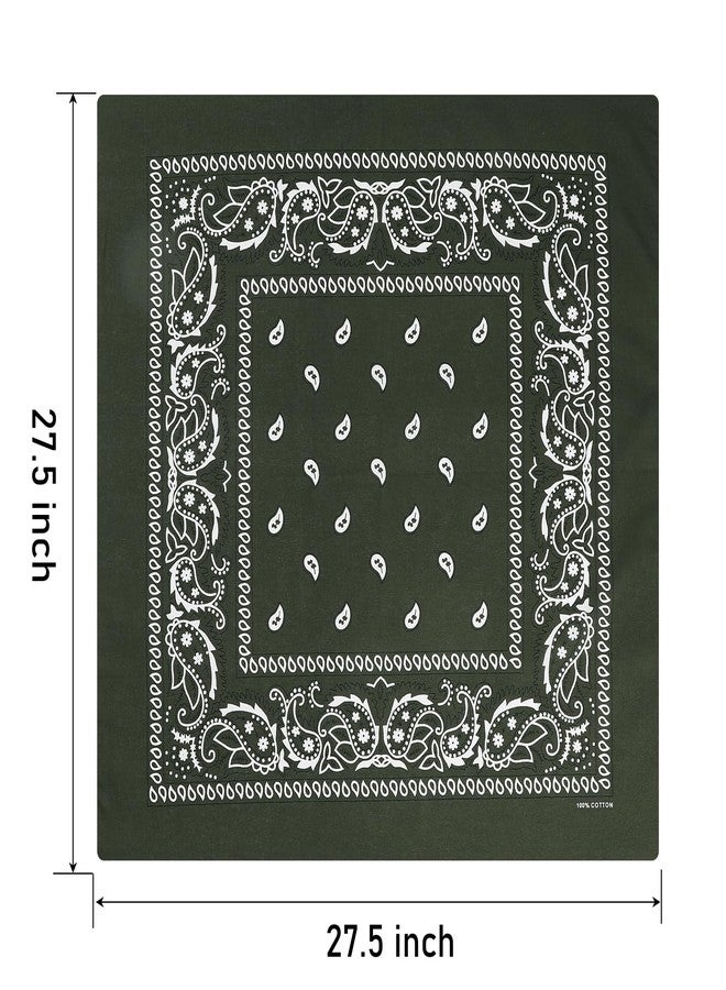 منديل قطني 100% من موتشاباو، مقاس 27 × 27 بوصة، طقم من 6 قطع، لون أخضر زيتوني - Image 3